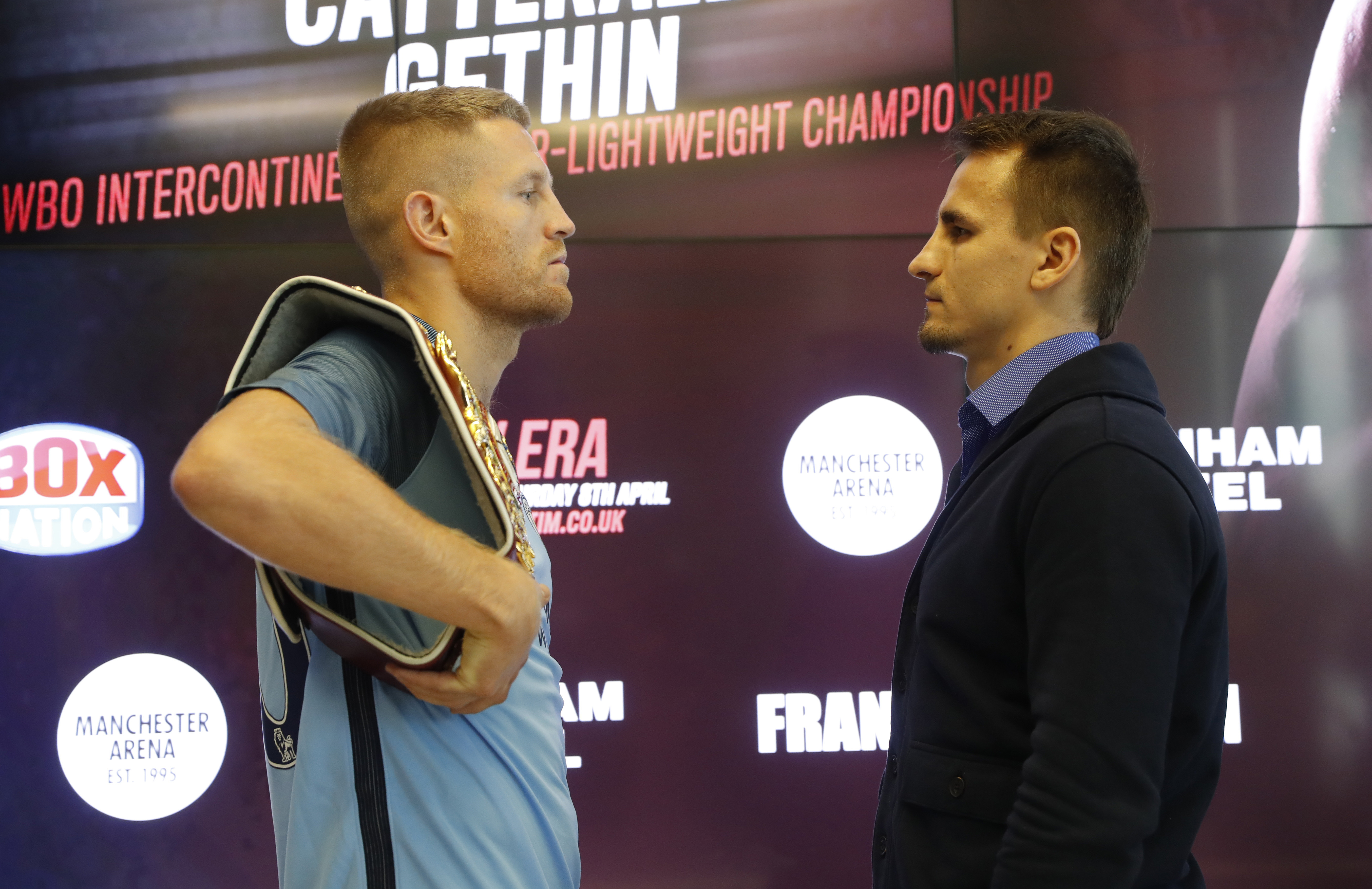Terry Flanagan and Petr Petrov pose after the press conference