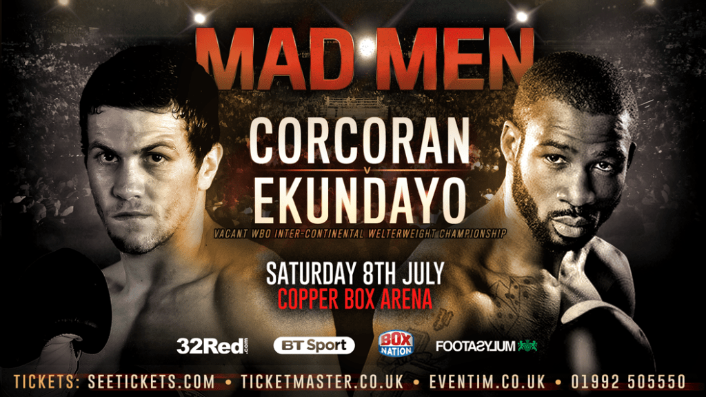 CORCORAN FACES EKUNDAYO FOR VACANT WBO INTER-CONTINENTAL WELTERWEIGHT STRAP ON JULY&nbsp;8