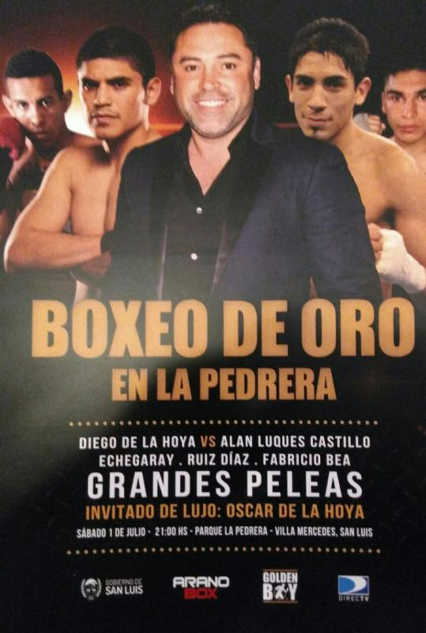 WBC YOUTH WORLD SUPER BANTAMWEIGHT CHAMPION DIEGO DE LA HOYA TO DEFEND TITLE IN A TEN ROUND FIRE-FIGHT AGAINST ARGENTINIAN ALAN “EL LUMBRIZ”&nbsp;LUQUES