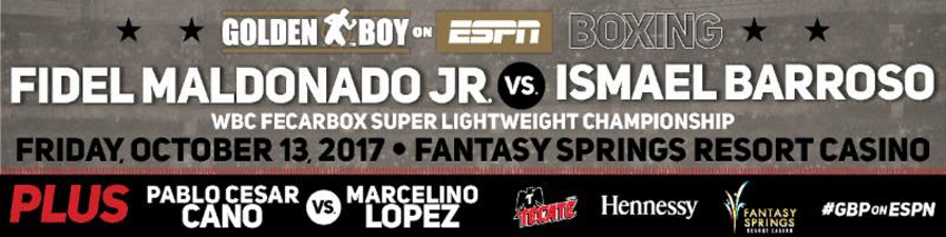 FIDEL MALDONADO TAKES ON ISMAEL BARROSO ON OCTOBER&nbsp;13TH