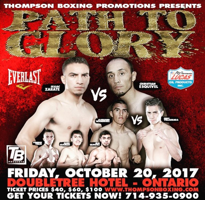 ZARATE VS. ESQUIVEL HEADLINES ‘PATH TO GLORY’ ON OCTOBER&nbsp;20TH