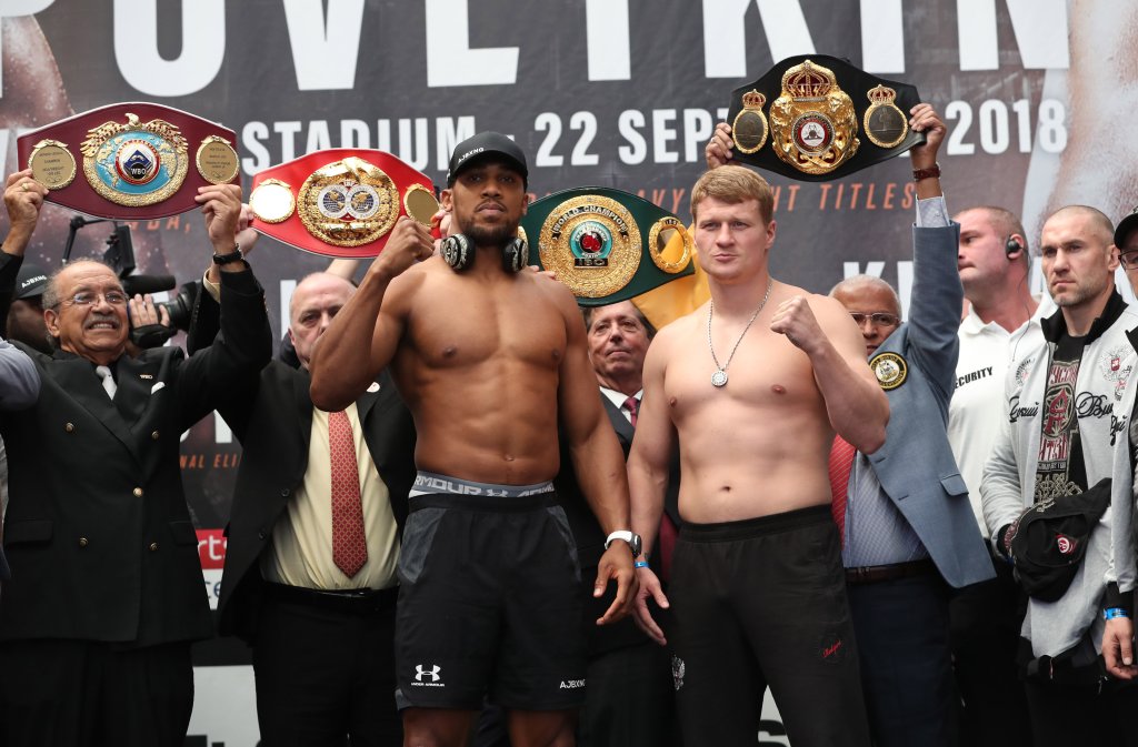 ANTHONY JOSHUA VS. ALEXANDER POVETKIN WEIGHTS AND RUNNING&nbsp;ORDER