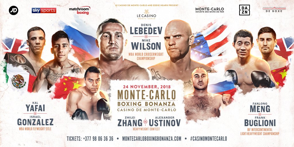 MATCHROOM BOXING RETURN TO MONACO WITH WORLD TITLE DOUBLE-HEADER ON NOVEMBER&nbsp;24