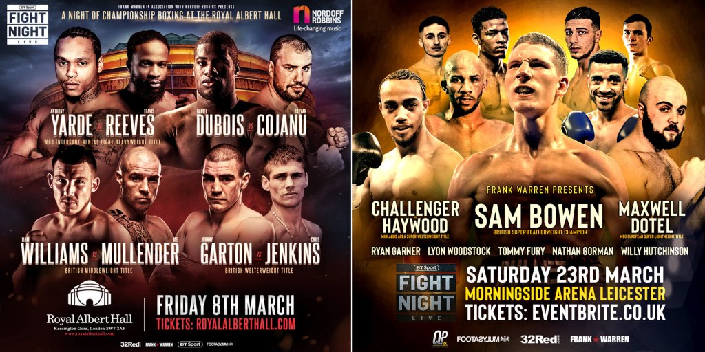 LEICESTER SHOW RESCHEDULED FOR 23rd MARCH/ADAMS RULED OUT OF WORLD TITLE FIGHT/YARDE VS REEVES REPLACES ADAMS CONTEST AT ROYAL ALBERT&nbsp;HALL