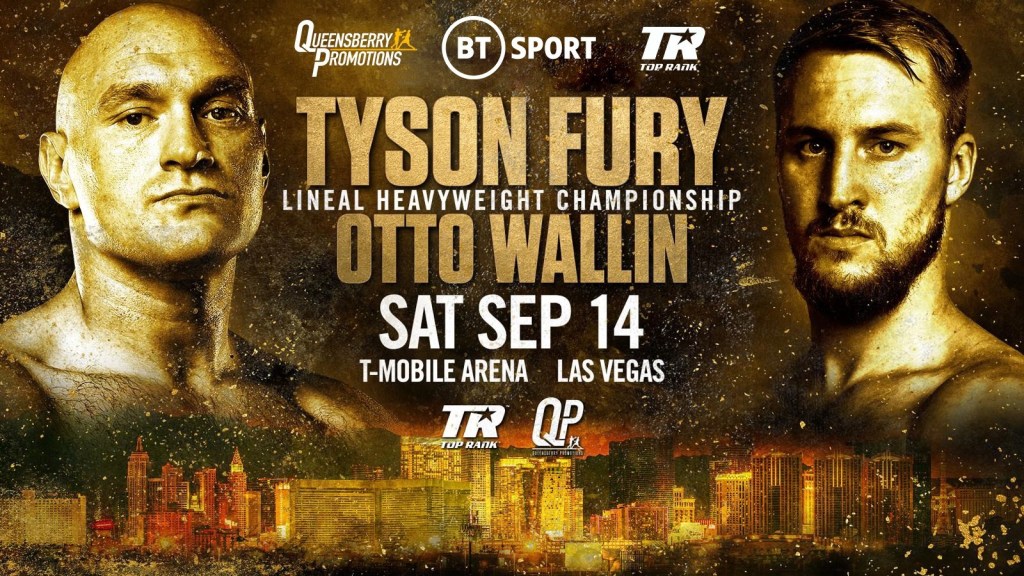 LINEAL HEAVYWEIGHT CHAMPION TYSON FURY RETURNS TO LAS VEGAS ON SEPTEMBER 14 AGAINST OTTO&nbsp;WALLIN