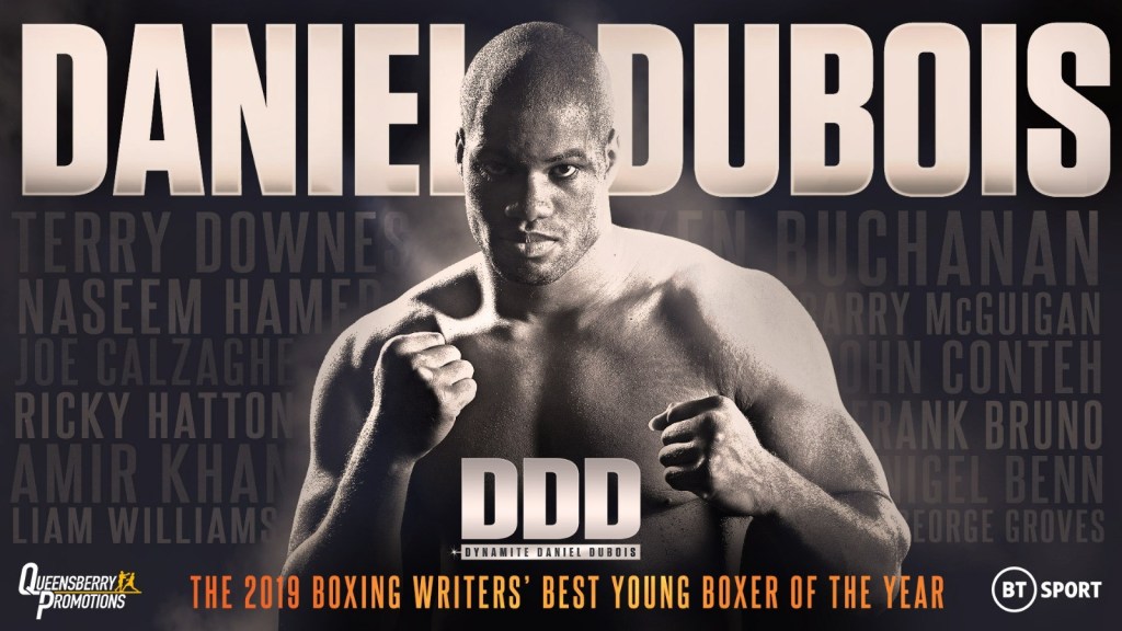 DANIEL DUBOIS WINS PRESTIGIOUS BOXING WRITERS’ YOUNG BOXER OF THE YEAR AWARD FOR&nbsp;2019
