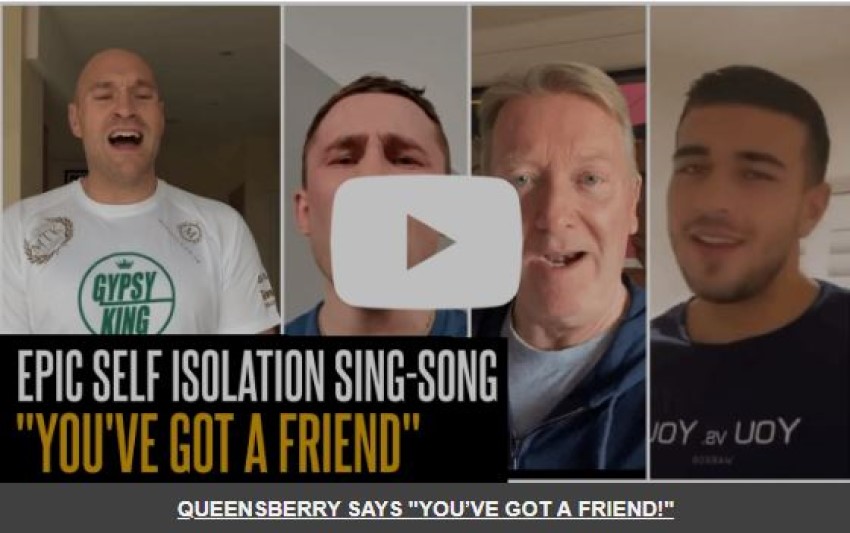 YOU’VE GOT A FRIEND! FURY, FRAMPTON AND FRANK ENCOURAGE PEOPLE TO #KEEPTALKING THROUGHOUT&nbsp;LOCKDOWN!