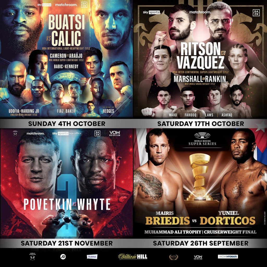 POVETKIN VS. WHYTE REMATCH CONFIRMED AS MATCHROOM ANNOUNCE ACTION-PACKED AUTUMN&nbsp;SCHEDULE