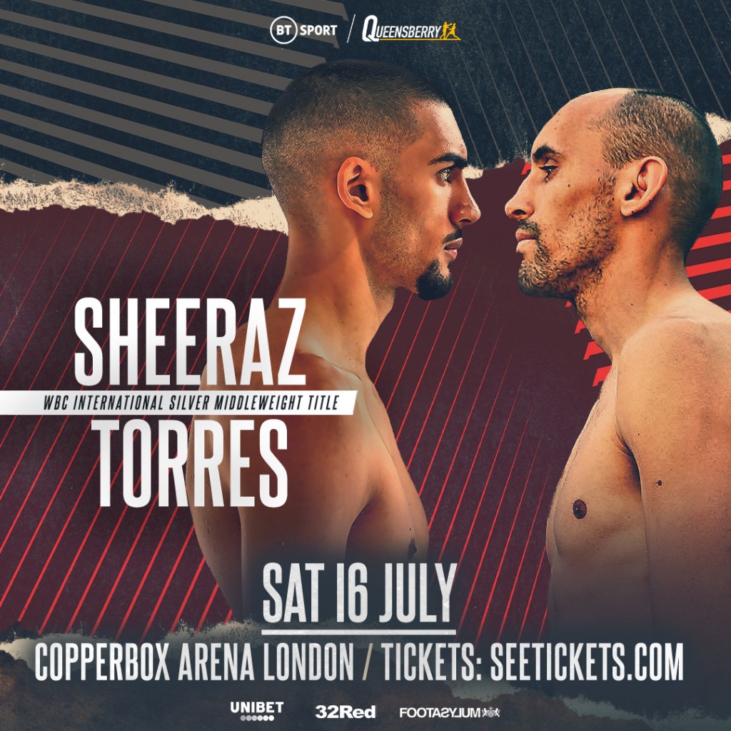 STEP-UP FOR SHEERAZ AT THE COPPER BOX, JULY&nbsp;16