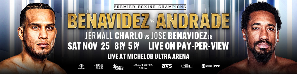 WBC MIDDLEWEIGHT WORLD CHAMPION JERMALL CHARLO BATTLES JOSE BENAVIDEZ JR ON SATURDAY, NOVEMBER&nbsp;25