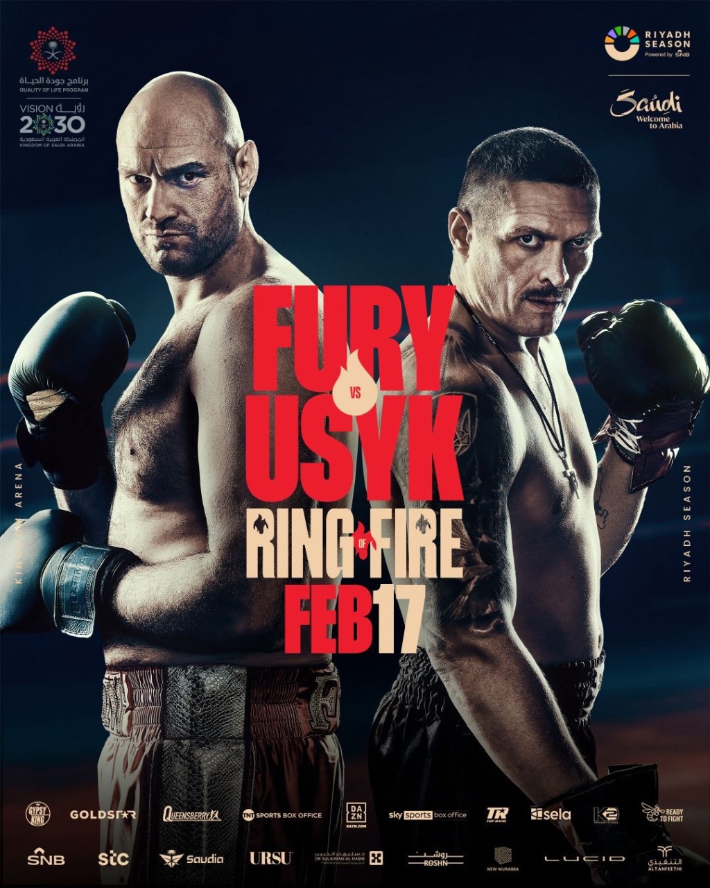 RIYADH SEASON’S FURY VS USYK PPV TO BE BROADCAST ACROSS TNT SPORTS, DAZN & SKY&nbsp;SPORTS