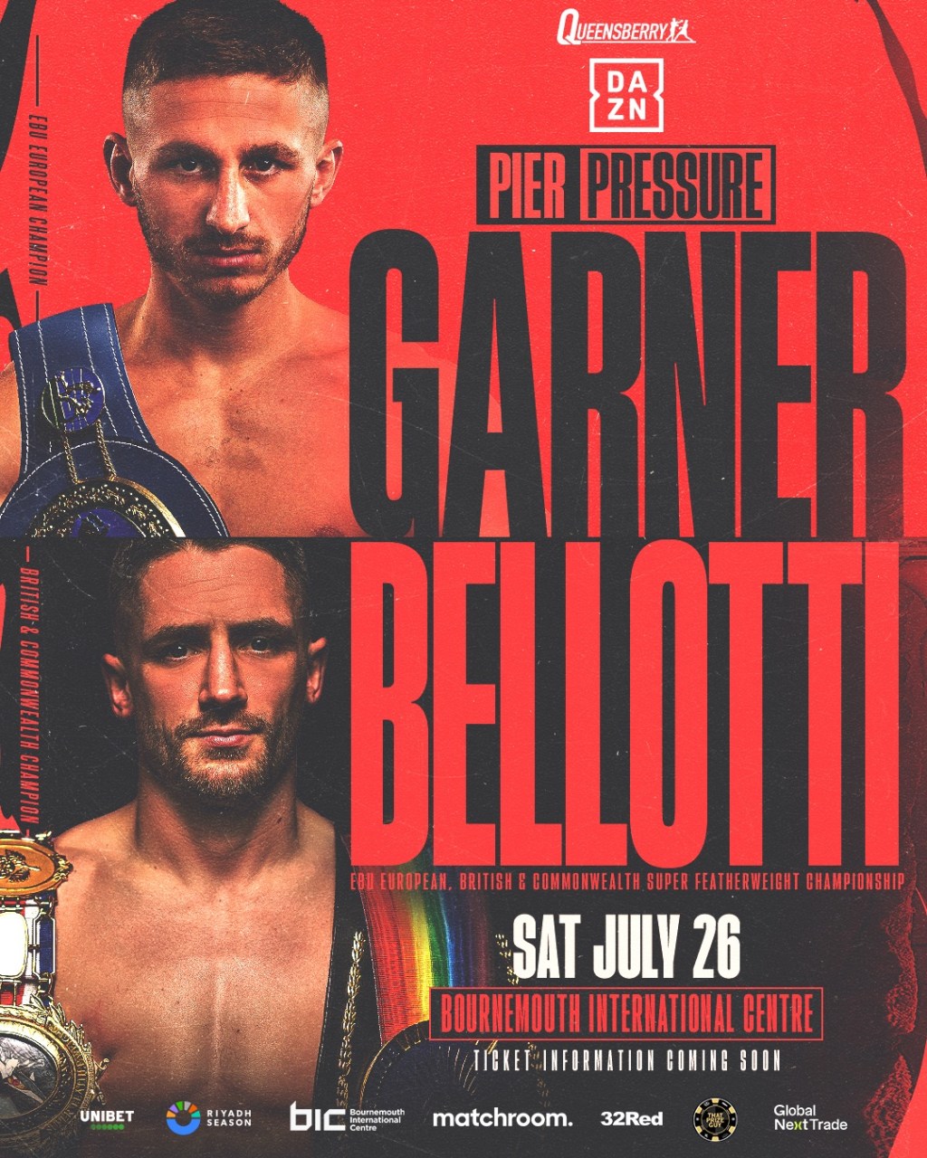 GARNER VS BELLOTI BOOKED FOR&nbsp;26 JULY&nbsp;IN&nbsp;BOURNEMOUTH