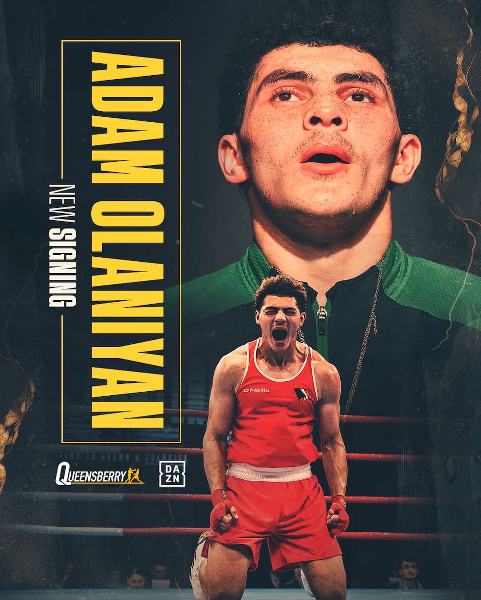 TEENAGE IRISH HEAVYWEIGHT OLANIYAN SIGNS WITH&nbsp;QUEENSBERRY
